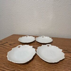 Elegant White Ceramic Tea Plates